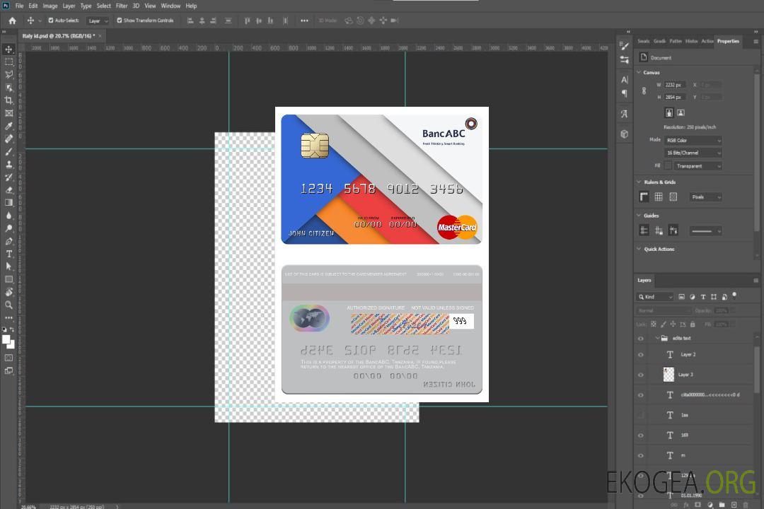 Tanzanie BancABC mastercard template Tanzanie BancABC mastercard template